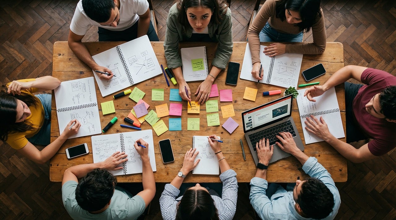 strategy workshop meeting sticky notes